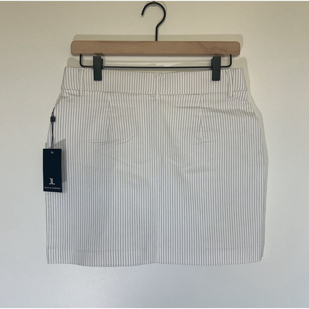 Jules & Leopold White Pinstripe High Stretch Mini Skirt – Size S/P